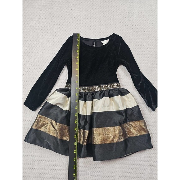 Sweet Heart Rose Dress Girls Size 3 Velvety Top Rhinestone Waist - Picture 2 of 6